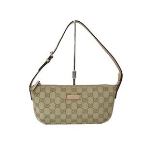 Gucci beige GG Canvas and leather boat bag/ Accessory pouch/ Gucci pochette